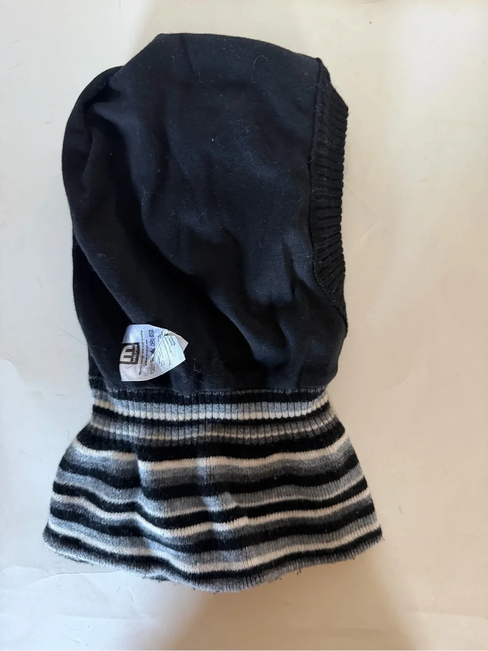 Striped Black and Gray boys wool hat